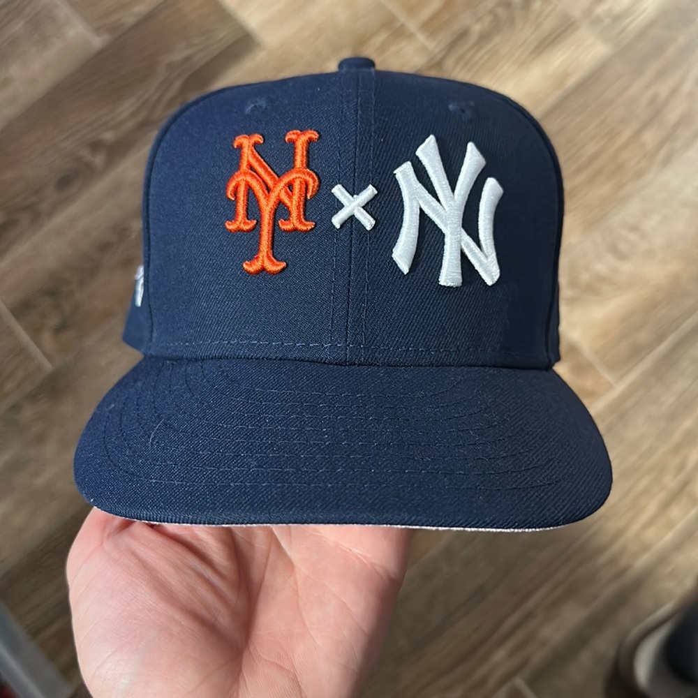New Era New York Yankees x New York Mets fitted Pink brim